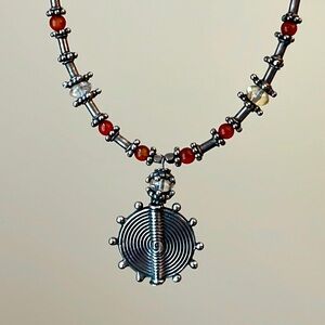 Sterling Silver Beaded Tribal Necklace